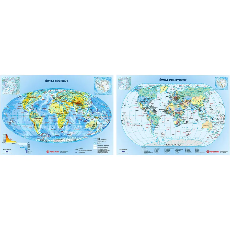 ⁨Double-sided underlay WORLD MAP 0318-0051-99 PANTA PLAST 59x41.7⁩ at Wasserman.eu