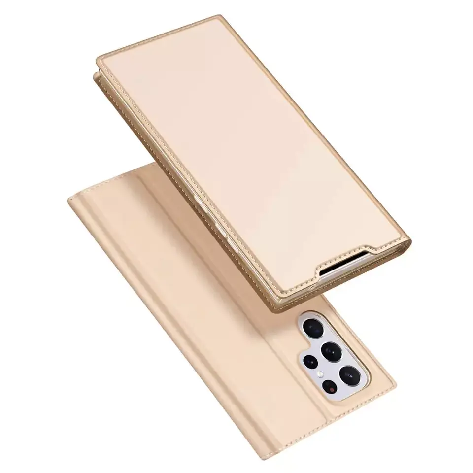⁨Dux Ducis Skin Pro holster case with flap for Samsung Galaxy S22 Ultra gold⁩ at Wasserman.eu