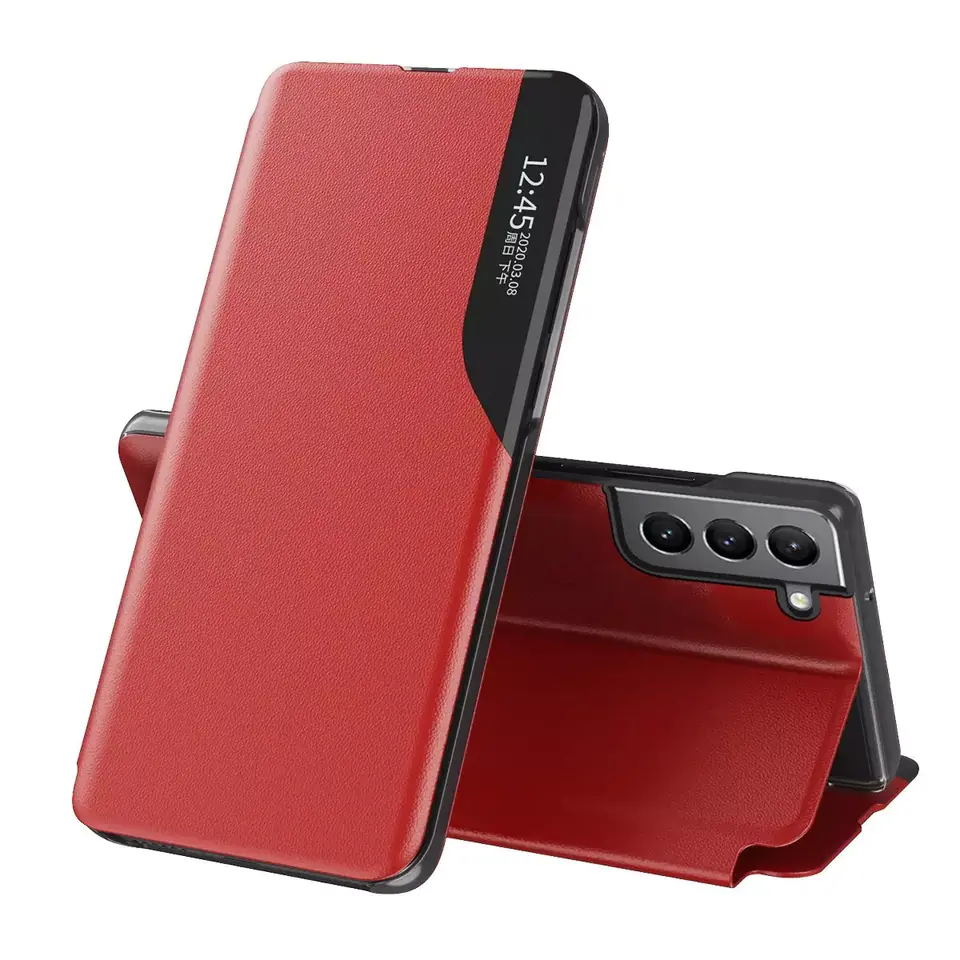 ⁨Eco Leather View Case elegant case with flip and stand function Samsung Galaxy S22+ (S22 Plus) red⁩ at Wasserman.eu