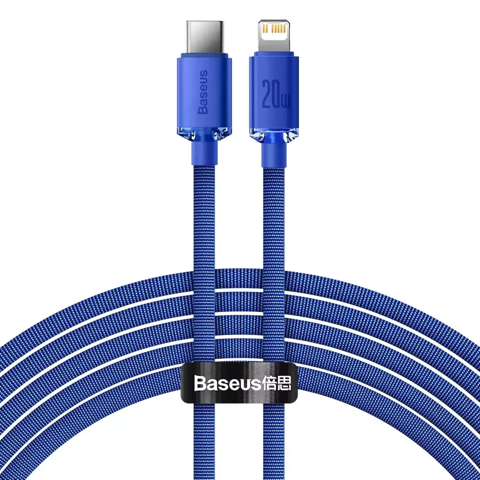 ⁨USB-C cable for Lightning Baseus Crystal Shine, 20W, PD, 2m (blue)⁩ at Wasserman.eu
