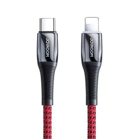 ⁨Joyroom kabel przewód USB Typ C - Lightning Power Delivery 20W 2,4A 1,2m czerwony (S-1224K2 Red)⁩ w sklepie Wasserman.eu