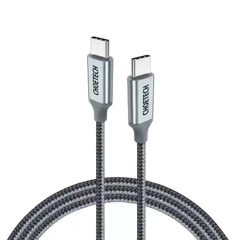 ⁨Choetech kabel przewód USB Typ C - USB Typ C 5A 100 W Power Delivery 480 Mbps 1,8 m szary (XCC-1002-GY)⁩ w sklepie Wasserman.eu