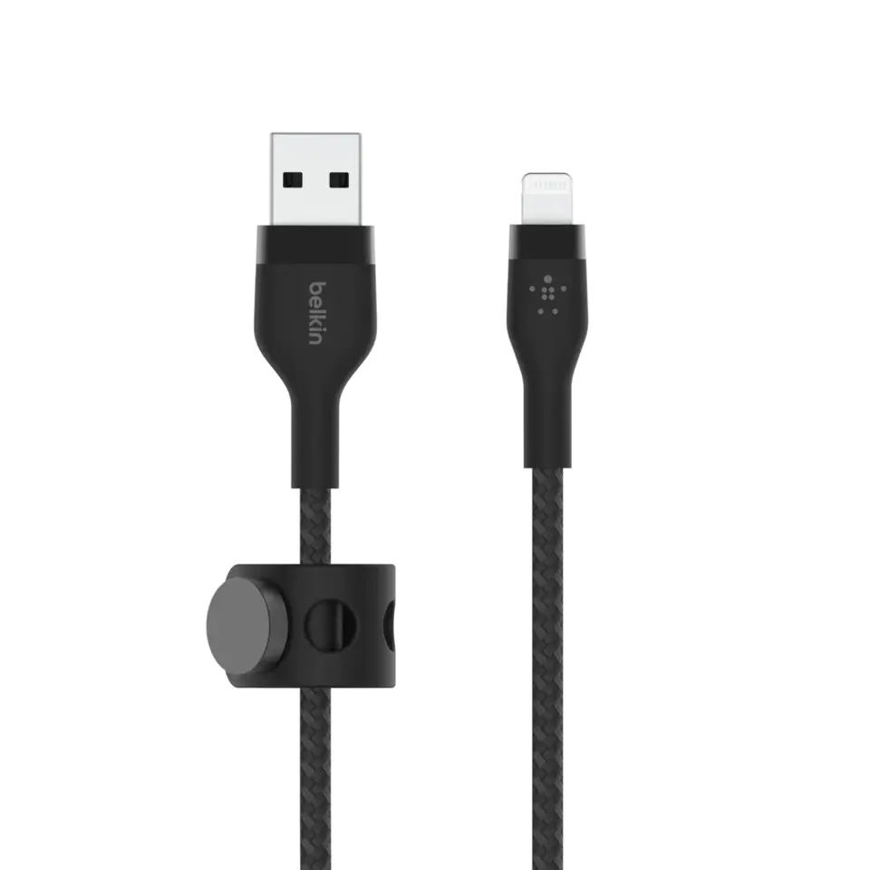⁨Kabel BoostCharge USB-A do Lightning silikonowy 3m, czarny⁩ w sklepie Wasserman.eu