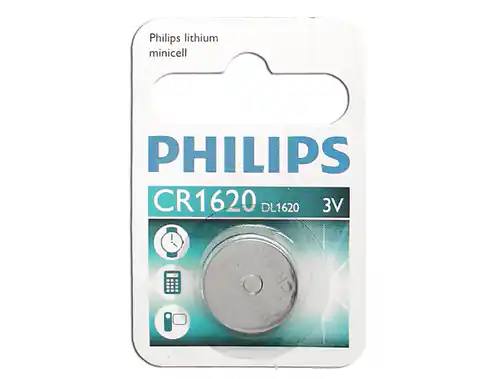 ⁨5 pcs. Philips CR1620 lithium battery, 3V.  (1LM)⁩ at Wasserman.eu