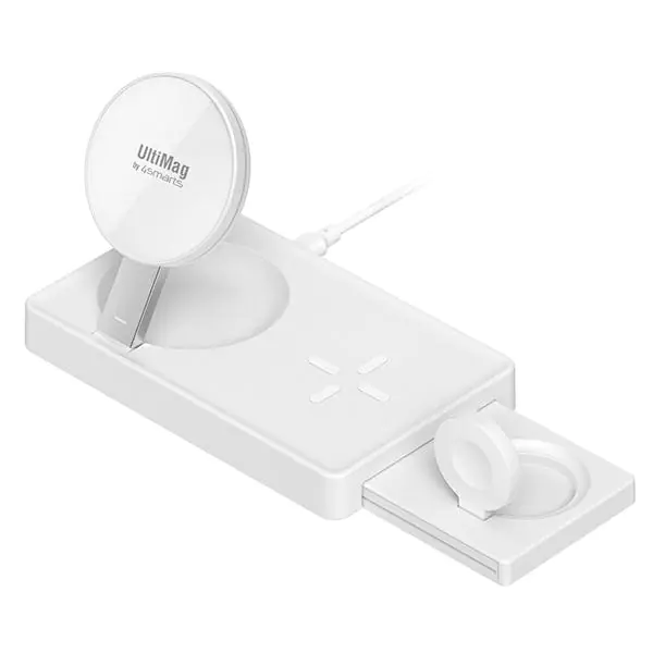⁨4smarts Inductive Charger UltiMag for iPhone, Apple Watch, Airpods 20W white/white 456245⁩ at Wasserman.eu