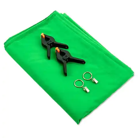 ⁨4smarts Green-Screen Chroma-Key fabric with handles and eyelets 3x2m 460519⁩ at Wasserman.eu