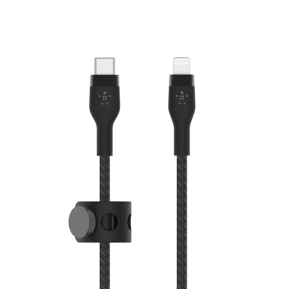 ⁨Kabel BoostCharge USB-C/Lightning Silikonowy w oplocie 3m czarny⁩ w sklepie Wasserman.eu