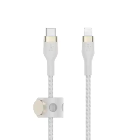⁨Cable Booster Charge USB-C for Lightning silicone braided 3m white⁩ at Wasserman.eu