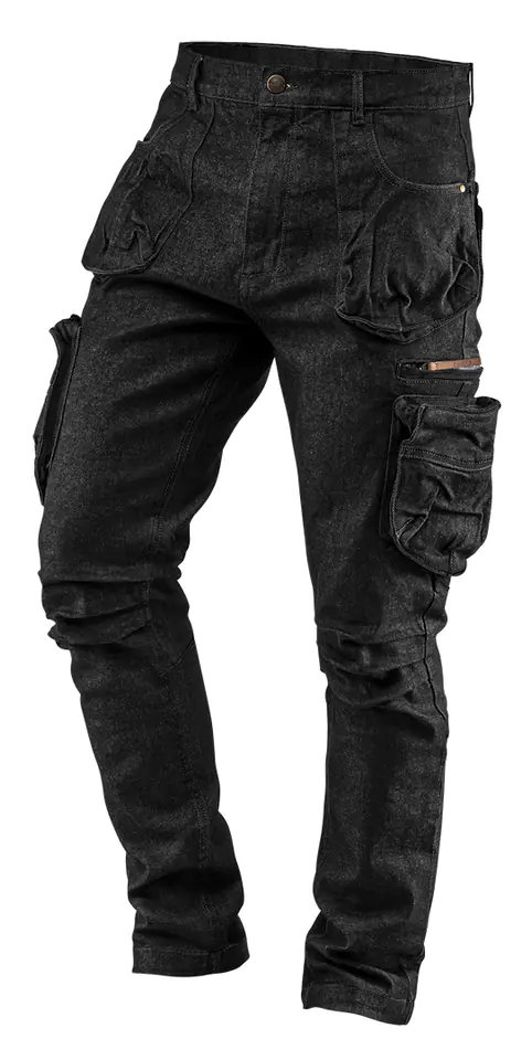 ⁨Spodnie robocze 5-kieszeniowe DENIM, czarne, rozmiar L⁩ w sklepie Wasserman.eu