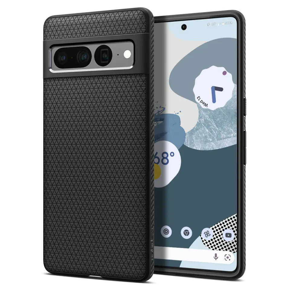 ⁨Etui GOOGLE PIXEL 7 PRO Spigen Liquid Air Matte czarne⁩ w sklepie Wasserman.eu