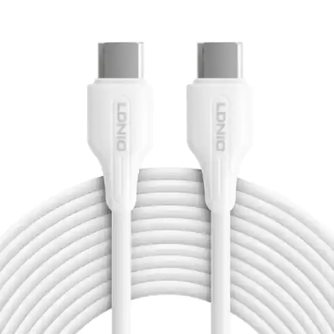 ⁨USB-C - USB-C LDNIO cable 1m 65W white LC121C⁩ at Wasserman.eu