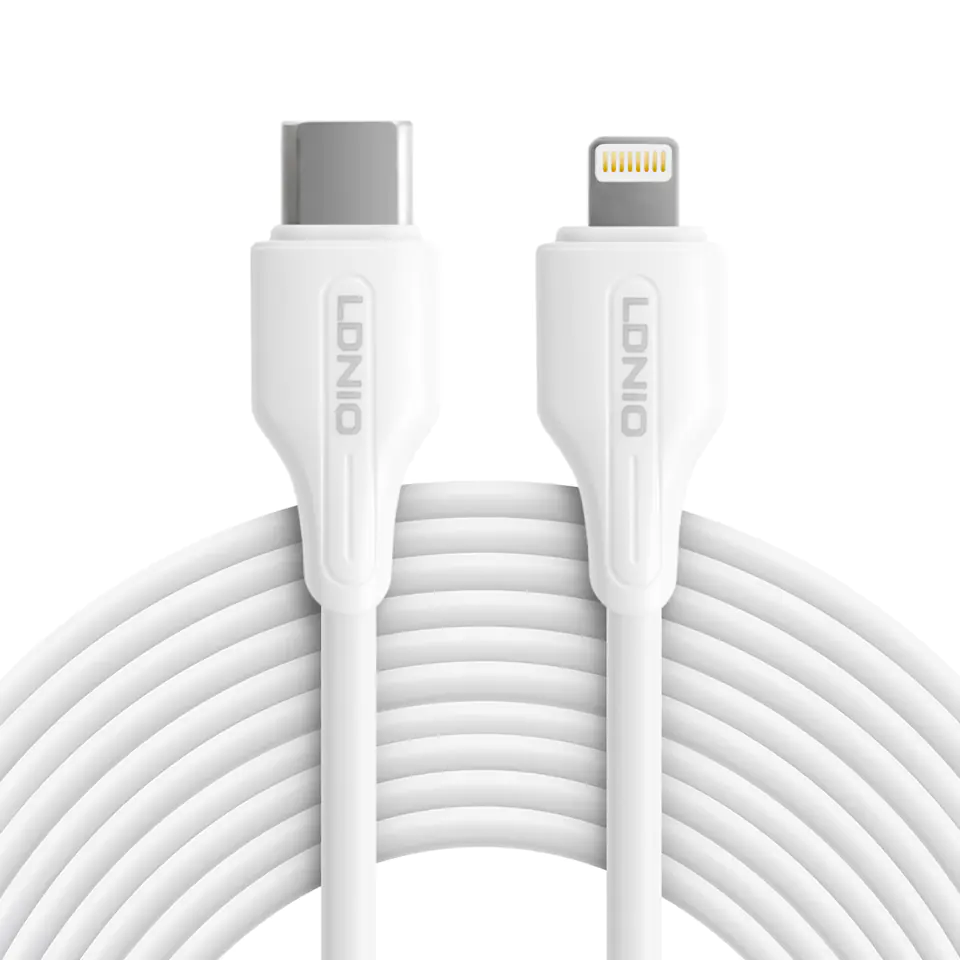 ⁨Kabel USB-C - Lightning LDNIO 2m 30W biały LC122I⁩ w sklepie Wasserman.eu