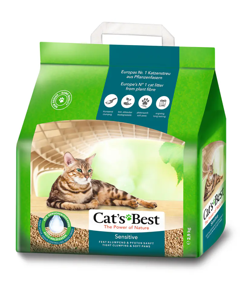 ⁨CAT'S BEST Sensitive 8l, 2.9 kg compact with fragrance blockers⁩ at Wasserman.eu