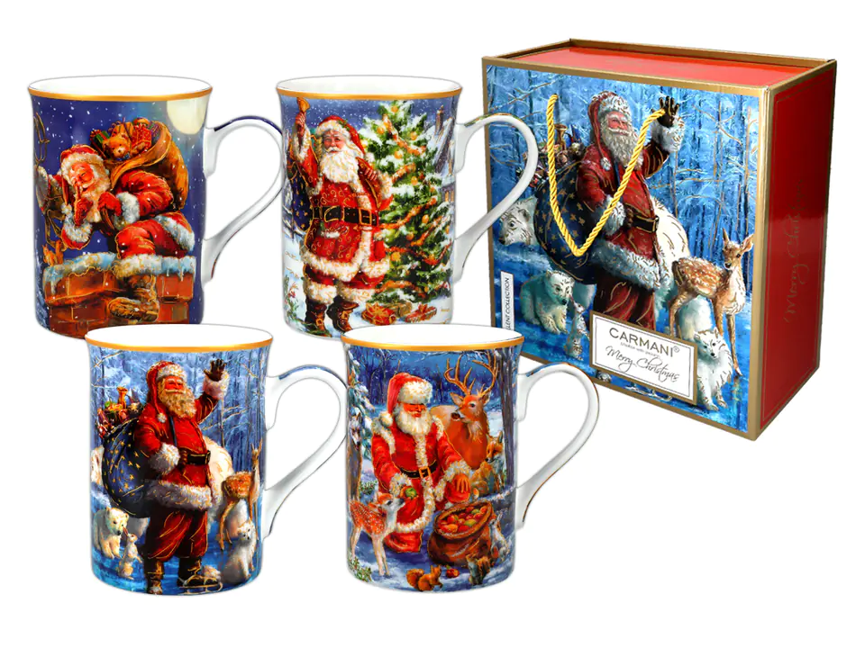 ⁨Set of 4 Christmas mugs - Santa Claus (CARMANI)⁩ at Wasserman.eu