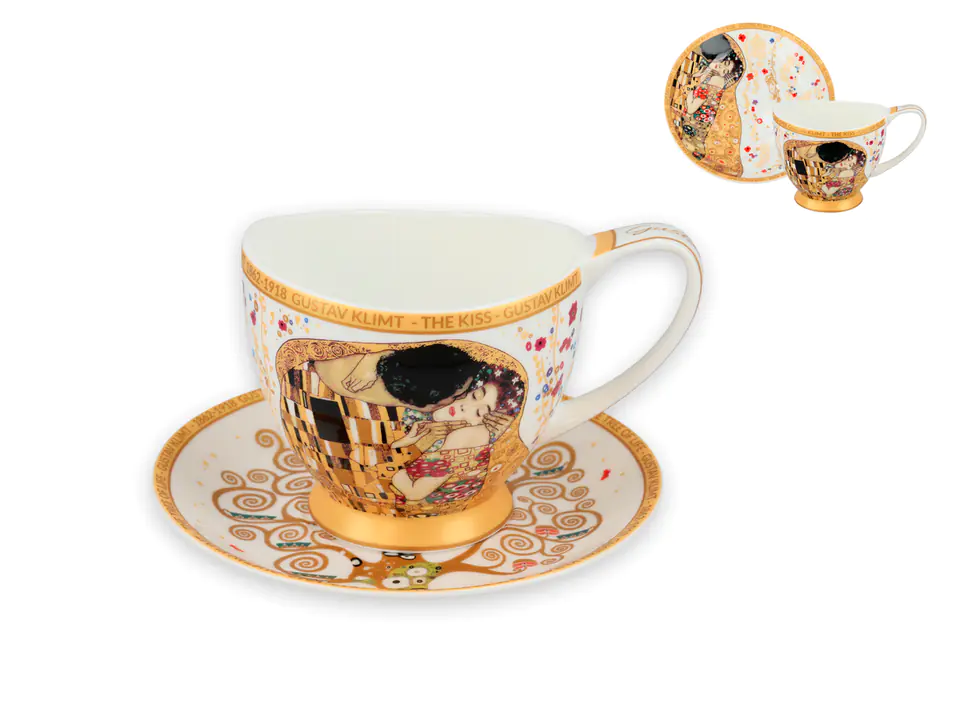 Filiżanka espresso Vanessa - G. Klimt, Pocałunek, białe tło (CARMANI) w sklepie Wasserman.eu