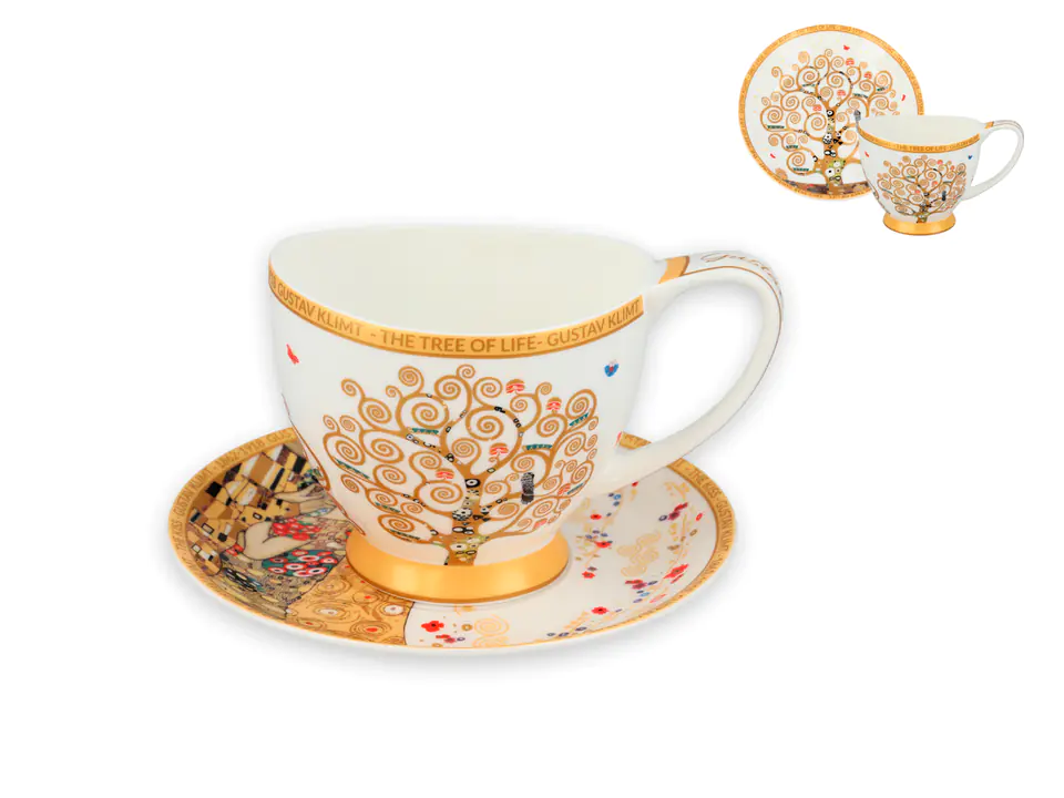 ⁨Vanessa espresso cup - G. Klimt, The Tree of Life, white background (CARMANI)⁩ at Wasserman.eu