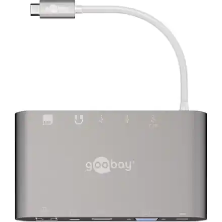 ⁨Goobay USB-C All-in-1 Multiport Adapter 62113 USB Type-C, 0.13 m, Silver⁩ w sklepie Wasserman.eu