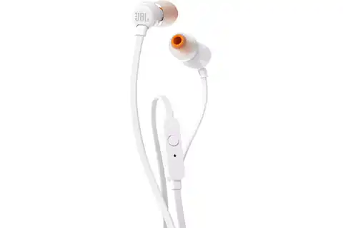⁨Słuchawki JBL T110 przewodowe z mikrofonem białe⁩ w sklepie Wasserman.eu