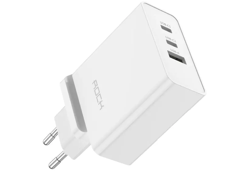 ⁨USB Wall Charger + 2x USB-C Rock Gan EU/ USA + USB-C Type C Cable⁩ at Wasserman.eu