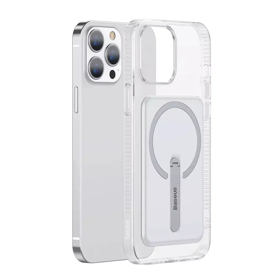 ⁨Baseus Crystal Magnetic Case with Holder for iPhone 13 Pro (Transparent)⁩ at Wasserman.eu