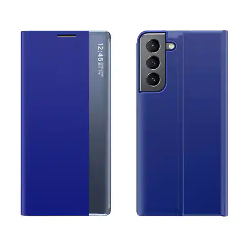 ⁨New Sleep Case pokrowiec etui z klapką z funkcją podstawki Samsung Galaxy S22 niebieski⁩ w sklepie Wasserman.eu