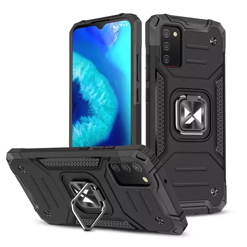 ⁨Wozinsky Ring Armor armored hybrid case case + magnetic holder for Samsung Galaxy A03s black⁩ at Wasserman.eu