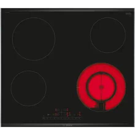 ⁨Bosch Hob PKF675FP2E Series 6 Electric, Number of burners/cooking zones 4, DirectSelect, Timer, Black, Made in Germany⁩ at Wasserman.eu