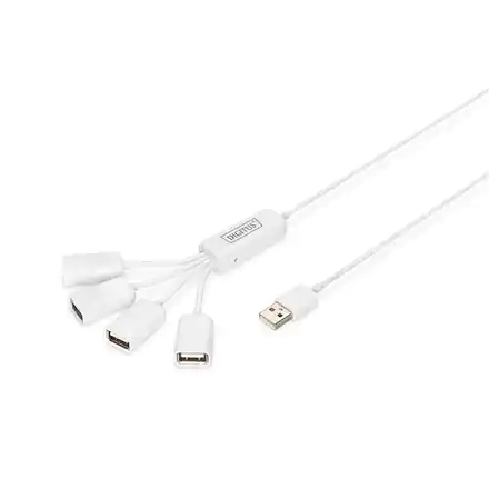 ⁨Digitus | USB 2.0 Cable Hub, 4-Port 4x USB A/F, 1x USB A male, DC2.5mm (PSU not incl.) | DA-70216⁩ w sklepie Wasserman.eu