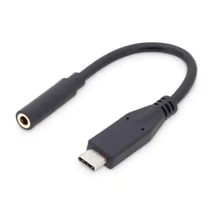 ⁨Digitus | USB-C to headphone jack adapter | Female | 24 pin USB-C | Mini-phone stereo 3.5 mm | Black | 0.2 m⁩ w sklepie Wasserman.eu