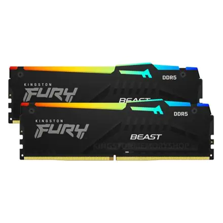 ⁨Kingston Fury Beast RGB 32 Kit (16GBx2) GB, DDR5, 5200 MHz, PC / server, Registered No, ECC No, 2x16 GB⁩ at Wasserman.eu