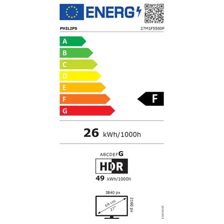 ⁨Philips Gaming monitor 27M1F5500P/00 27 ", IPS, QHD, 2560 x 1440, 16:9, 1 ms, 450 cd/m², czarny, 144 Hz, ilość portów HDMI 2 szt⁩ w sklepie Wasserman.eu