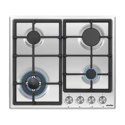 ⁨Simfer Hob H6.406.VGWIM Gas, Number of burners/cooking zones 3 Gas + 1 Wok, Mechanical, Stainless Steel⁩ at Wasserman.eu