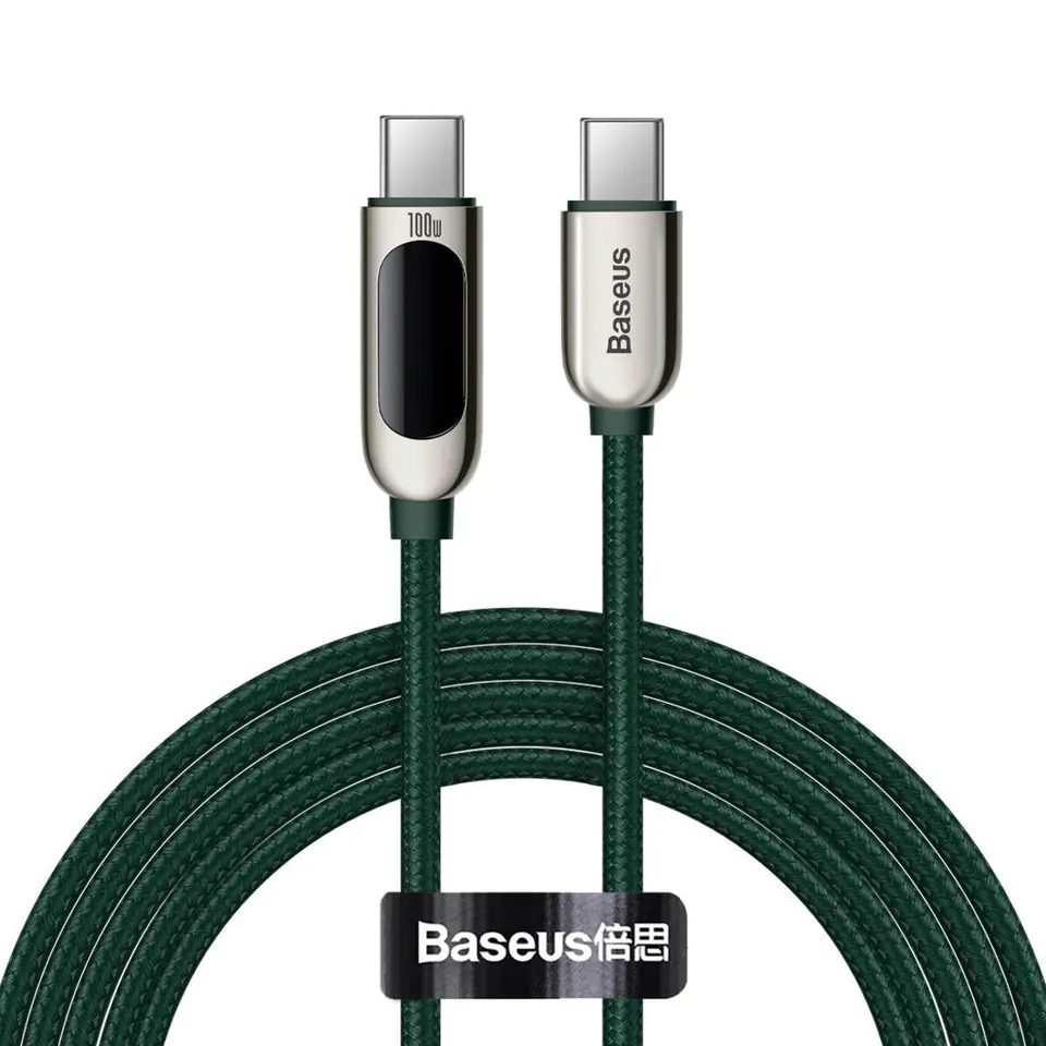 ⁨USB-C to USB-C Cable Baseus Display, 100W, 2m (green)⁩ at Wasserman.eu
