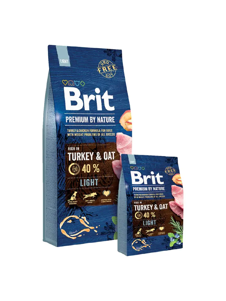 ⁨Brit Premium by Nature Light - dry dog food - Apple, Chicken, Corn, Turkey 15 kg⁩ at Wasserman.eu