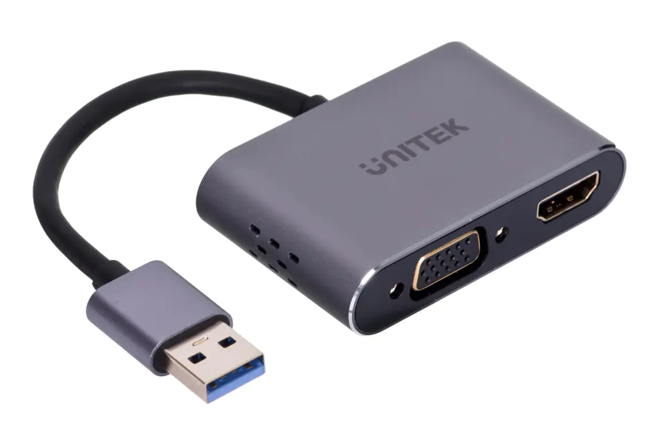 ⁨UNITEK ADAPTER USB-A - HDMI & VGA, FULL HD, M/F⁩ at Wasserman.eu