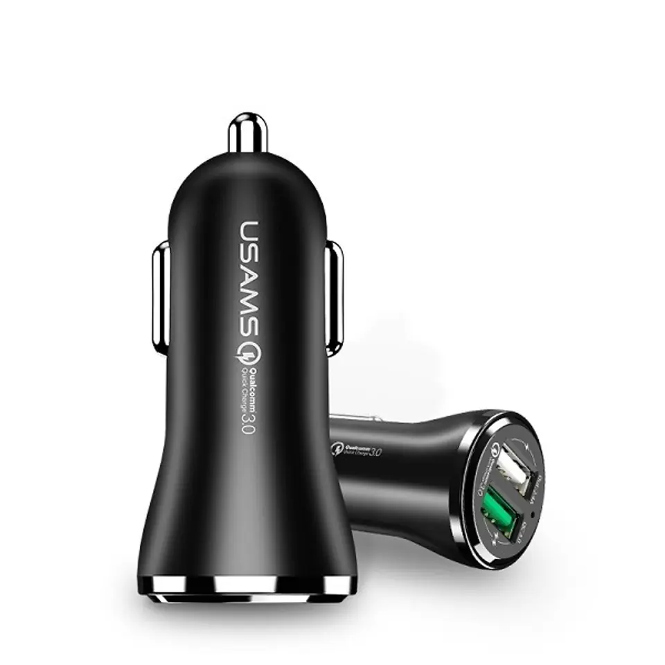 Car charger 2xUSB 2,4A quick charge black at Wasserman.eu