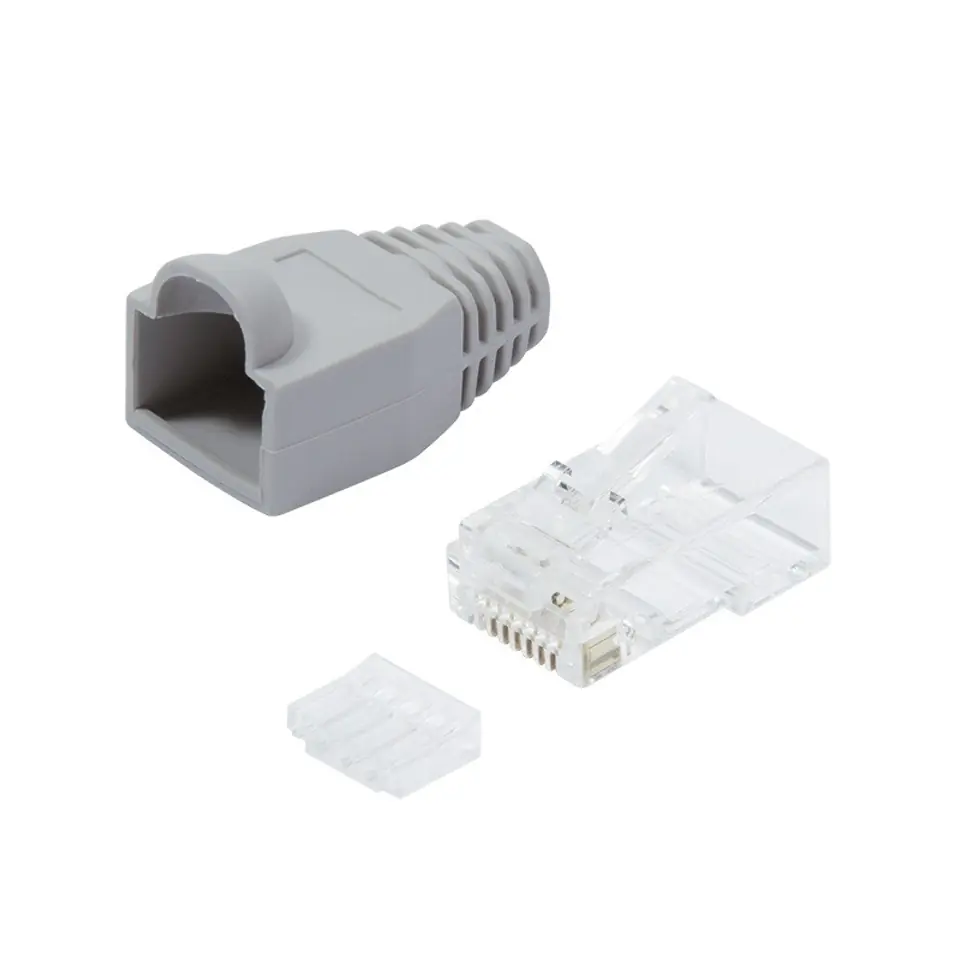 Plug connector CAT.6 100 pcs RJ45 unshielded gray at Wasserman.eu
