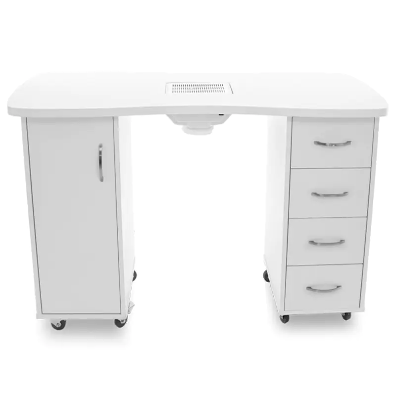 ⁨Desk 2027 white two cabinets with absorber⁩ at Wasserman.eu