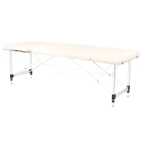 ⁨Folding massage table aluminum comfort Activ Fizjo 2 segment cream⁩ at Wasserman.eu