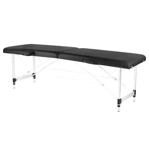 ⁨Stół składany do masażu aluminiowy komfort Activ Fizjo 2 segmenty czarny⁩ w sklepie Wasserman.eu