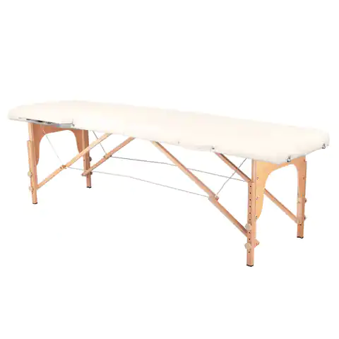 ⁨Stół składany do masażu drewniany Komfort Activ Fizjo 2 segmentowe cream⁩ w sklepie Wasserman.eu