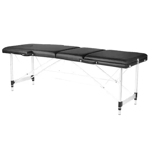 ⁨Folding massage table aluminum comfort Activ Fizjo 3 segment black⁩ at Wasserman.eu