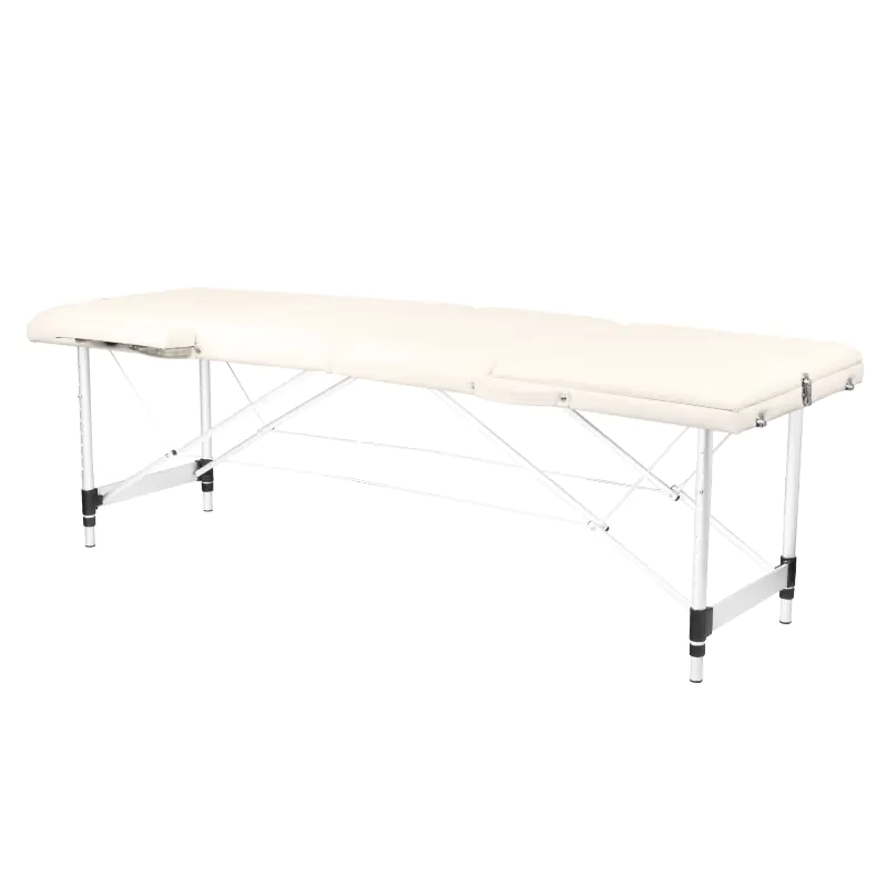 ⁨Folding massage table aluminum comfort Activ Fizjo 3 segment cream⁩ at Wasserman.eu