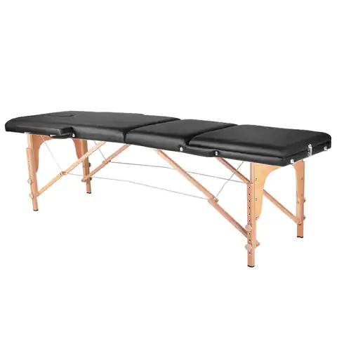 ⁨Stół składany do masażu drewniany Komfort Activ Fizjo 3 segmentowe czarny⁩ w sklepie Wasserman.eu