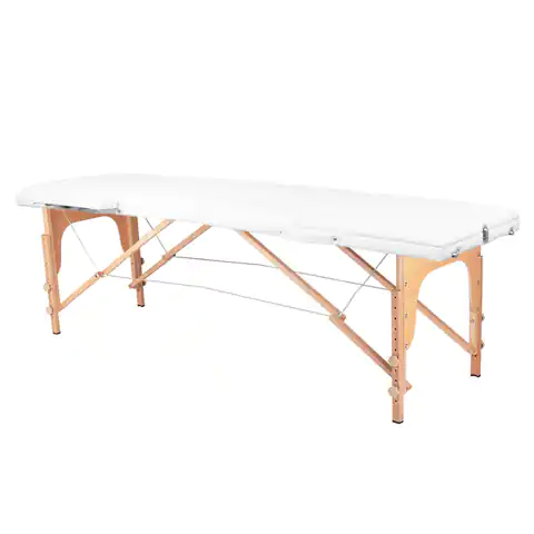 ⁨Stół składany do masażu drewniany Komfort Activ Fizjo 3 segmentowe biały⁩ w sklepie Wasserman.eu
