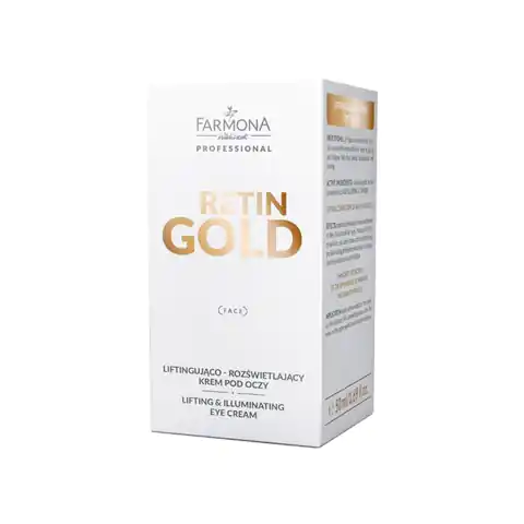 ⁨Farmona retin gold lifting and illuminating eye cream 50 ml⁩ at Wasserman.eu