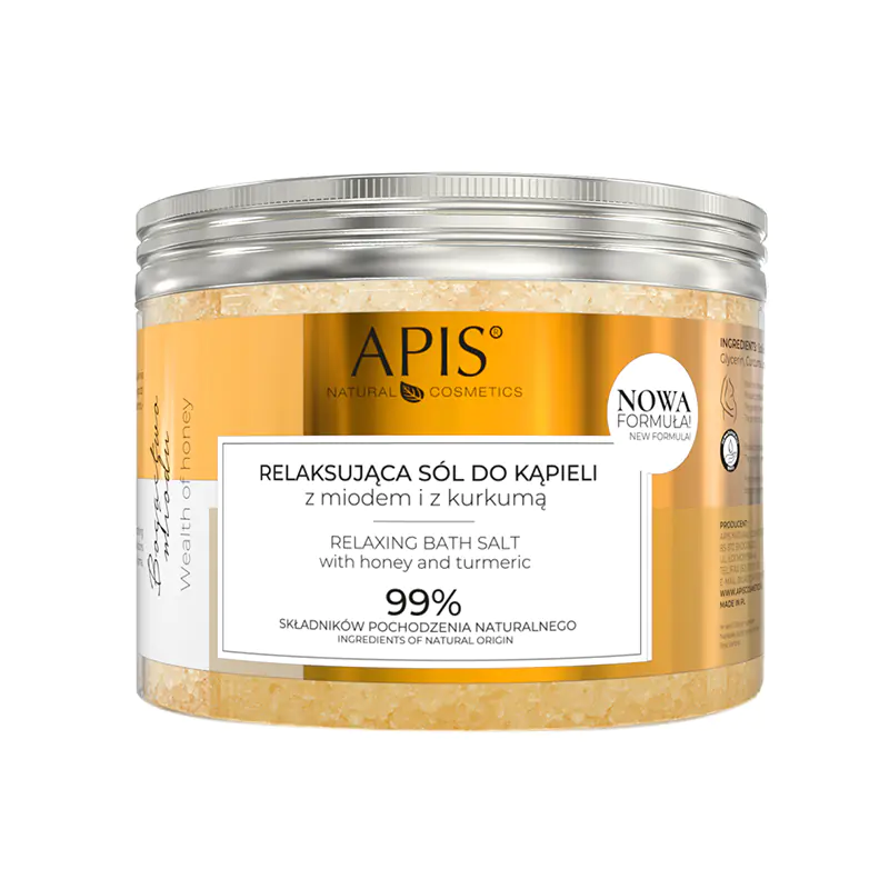 ⁨Apis rich in honey, relaxing bath salt with honey and turmeric 650 g⁩ at Wasserman.eu