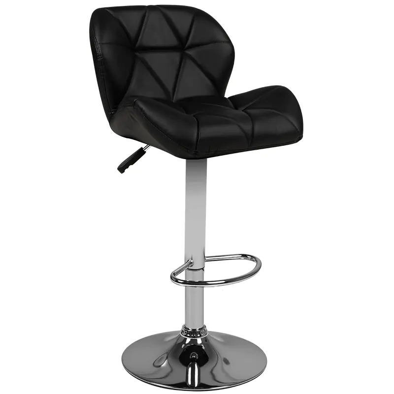 ⁨Bar stool M01 quilted adjustable black⁩ at Wasserman.eu