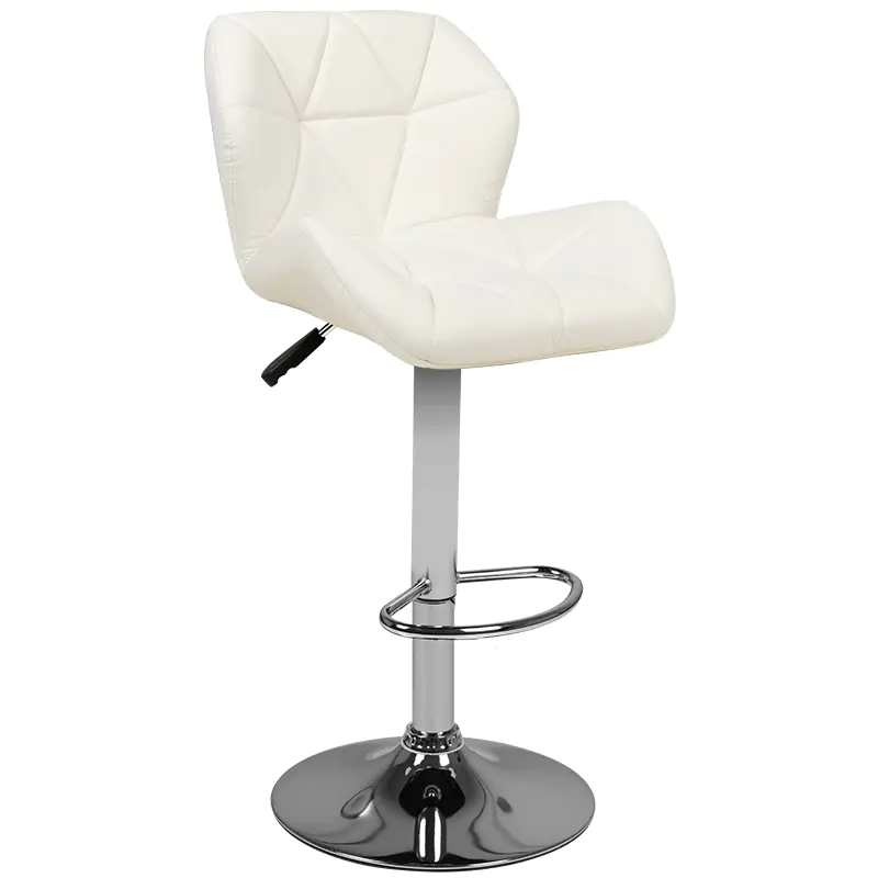 ⁨Bar stool M01 quilted adjustable white⁩ at Wasserman.eu