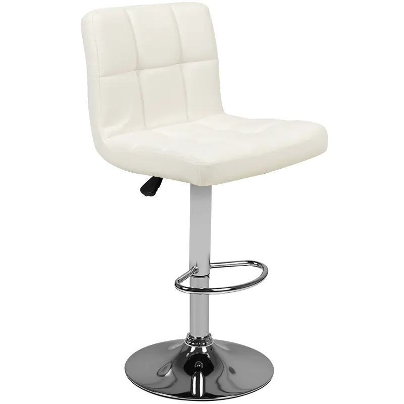 ⁨Bar stool M06 quilted adjustable white⁩ at Wasserman.eu